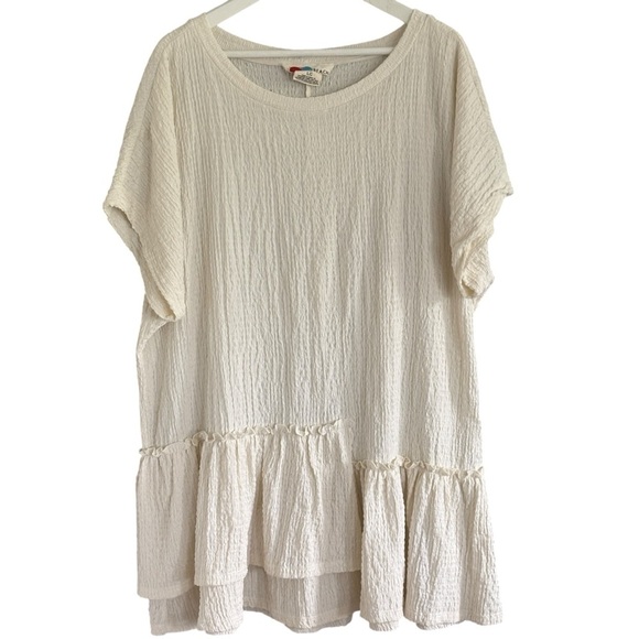 Free People Beach Marni Tunic in Shell Cream Ruffle Dress Size Large - Picture 5 of 7